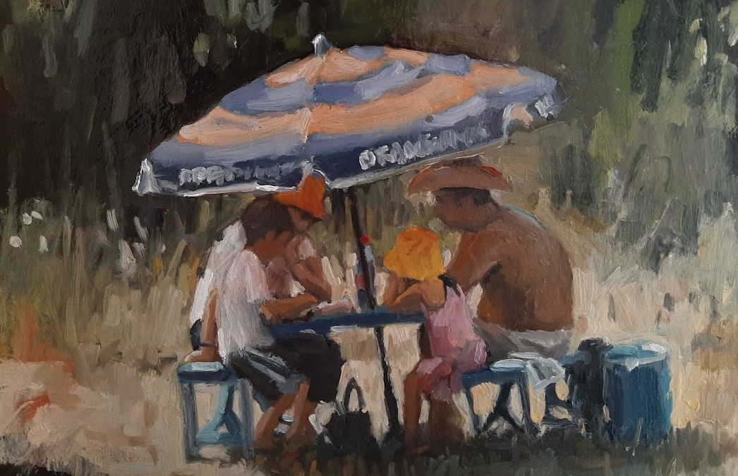 Onder de parasol